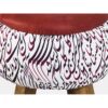Round Velvet Footstool with Wooden Legs Inspired by Persian Art Calligraphy