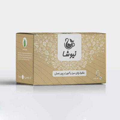 Newsha Aloe Vera & Honey Flavored Green Tea | Smooth Herbal Notes & Gentle Honey Sweetness, 70 g (10 Packs)