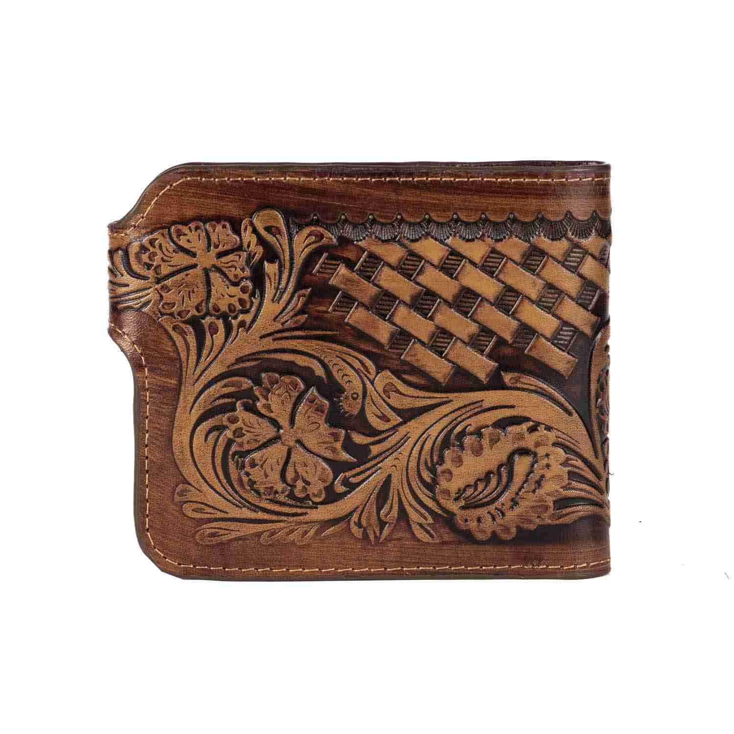 Persian Leather Bifold Wallet for Men with Anil Design