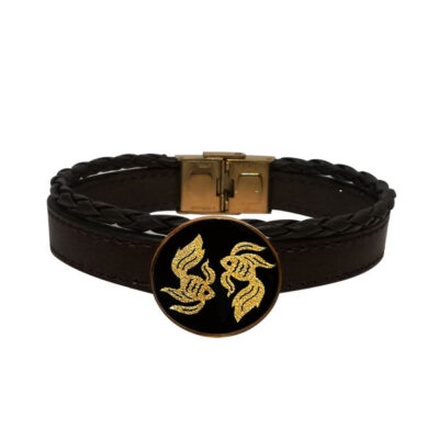 Persian Genuine Leather Bracelet – Esfand Design, Traditional Persian Jewelry