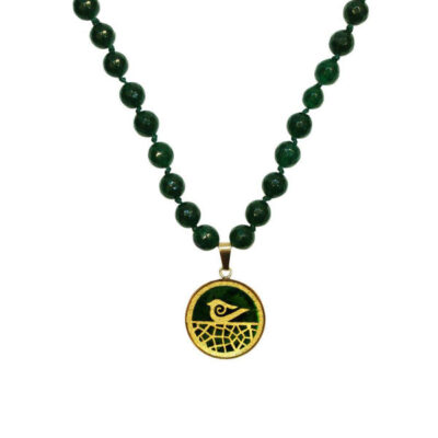 Persian Gold-Plated Brass Pendant Necklace – Traditional Bird Design