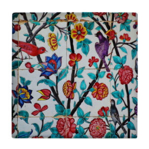 Decorative Persian Framed Ceramic Tile – Flower