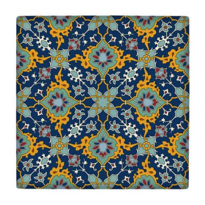 Persian Decorative Ceramic Tile WK200 – Traditional Floral Wall Artwork