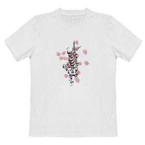 Persian Cotton White T-Shirt Model Nastaliq — Elegant Persian Nastaliq Calligraphy
