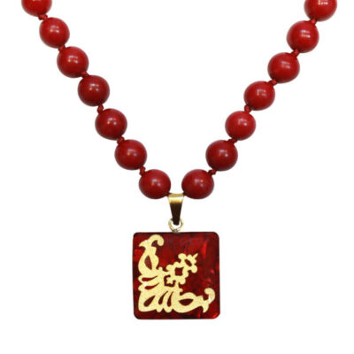 Persian Gold-Plated Brass Pendant Necklace - Gloriya Traditional Design