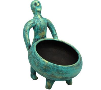 Handmade Persian Pottery Tealight Candle Holder, Artisan Figurative Design, Traditional Persian Décor