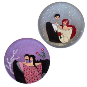 Hand-Painted Decorative Pottery Wall Plate Love’s Portrait