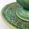 Decorative Pottery Accent - Rosewater Sprinkler & Plate
