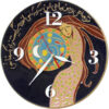 Handcrafted Persian Pottery Wall Clock - Hand-Painted Negar