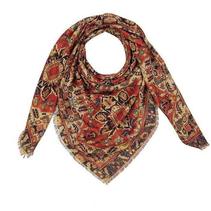 Summer Scarf for Women – Luxe and Vibrant Artistic Print