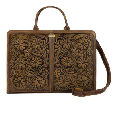 Persian Leather Briefcase for Women - Flower Model