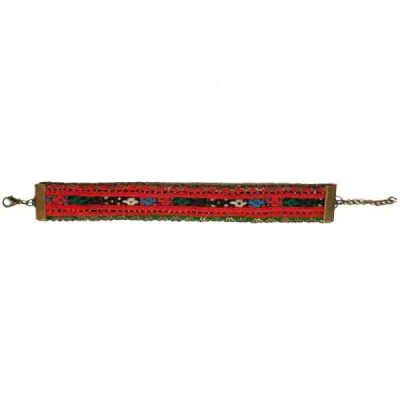 Balochi Embroidered Suzani Cuff Bracelet – Zina Model, Traditional Persian Jewelry