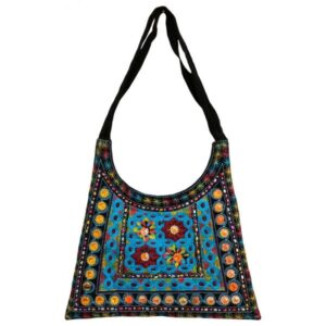 Ethnic Suede Boho Shoulder Bag Embroidered Z17 Pattern