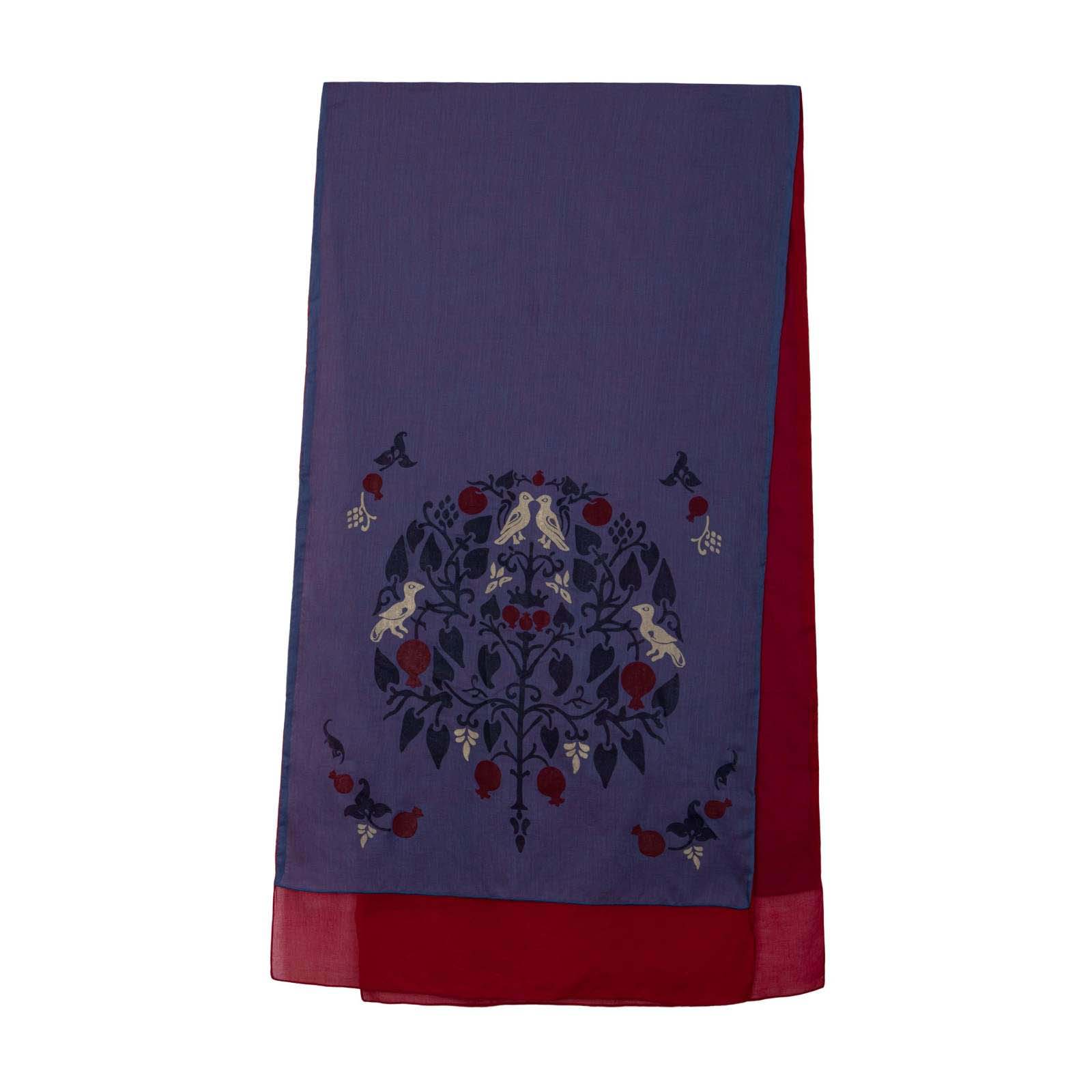 Print Shawl for Women Artistic Pomegranate Lightweight Cotton