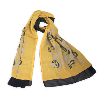 Persian Print Shawl for Women Artistic Calligraphy Lightweight Cotton