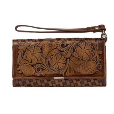 Persian Leather Long Wallet for Women with Parala Design