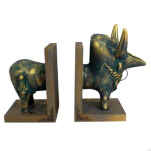 Zebu-Inspired Polyester Sculpture Bookend – Suitable for Themed Rooms