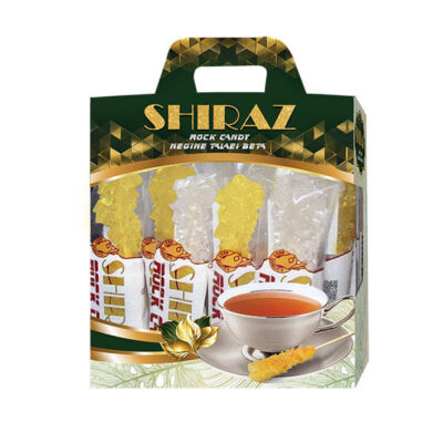 Persian Saffron & White Nabat Rock Candy on Stick – Tea & Coffee Sweetener, 280g x3