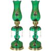 Traditional Persian Shah Abbasi Crystal Table Lamp with Hanging Glass Drops