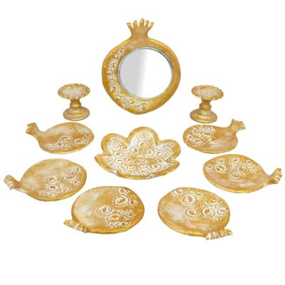 Elegant Pottery Haft-sin Set for Nowruz Persian New Year