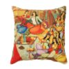 Eclectic Velvet Footstool & Cushions Set Inspired by Persian Art