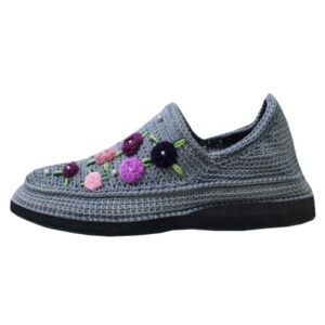 Handcrafted Persian Giveh Shoes – Flower Gray Model