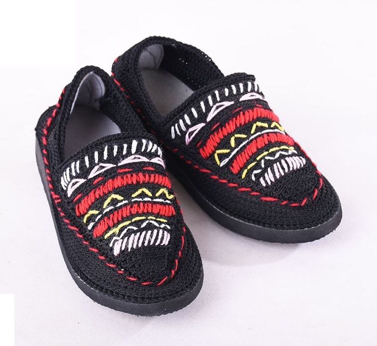 Handcrafted Persian Giveh Shoes – Bamdad Artistic Black Model