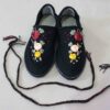 Handcrafted Persian Giveh Shoes - Flower Black Model