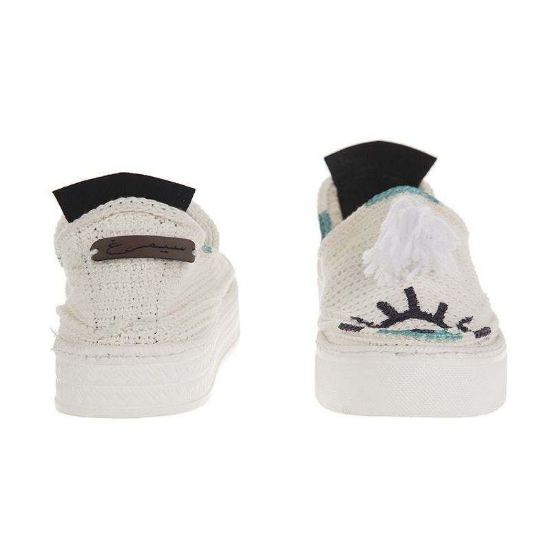 Handcrafted Persian Giveh Shoes – Artistic Eye White Model