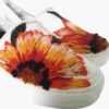Handcrafted Persian Giveh Shoes - Sunflower Floral White Model