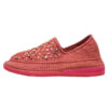 Handcrafted Persian Giveh Shoes - Artistic Red Pink Model