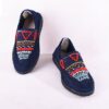 Handcrafted Persian Giveh Shoes - Hendesi Geometric Navy Model