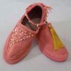 Handcrafted Persian Giveh Shoes - Artistic Red Pink Model