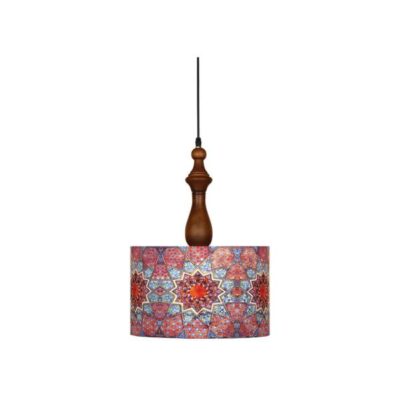 Fabric Pendant Light - Traditional Pink Velvet Drum Lampshade