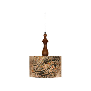 Fabric Pendant Light with Velvet Calligraphy Drum Lampshade