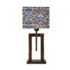 Persian Accent Wooden Table Lamp Handcrafted Tile