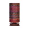 Minimalist Handcrafted Persian Wooden Table Lamp – Kilim Patterned Cylindrical Shade