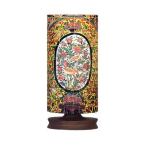 Minimalist Handcrafted Persian Wooden Table Lamp – Bagh Gol Cylindrical Design