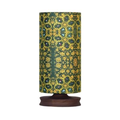 Minimalist Handcrafted Persian Wooden Table Lamp – T701 Cylindrical Design