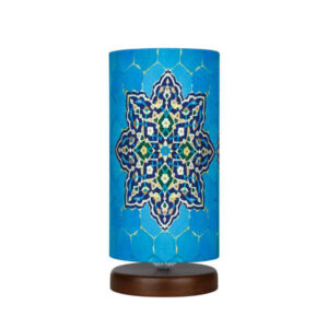 Minimalist Persian Wooden Table Lamp & Bedside Cylinder Handcrafted T18
