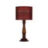 Traditional Urn-Shaped Wooden Table Lamp with Kilim Pattern Shade