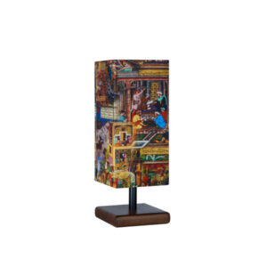 Minimalist Handcrafted Persian Wooden Table Lamp – Shahnameh Rectangular Design