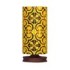 Minimalist Handcrafted Persian Wooden Table Lamp – Tile Pattern Cylindrical Design