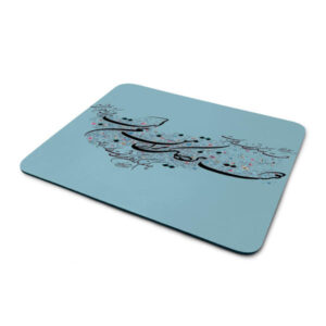 Desk Mouse Pad Artisanal Persian Calligraphy Pattern Light Blue