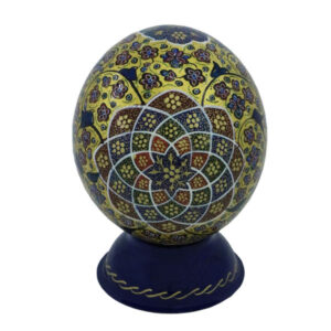 Persian Decorative Hand Painted Ostrich Egg Shell – Tazhib Bird