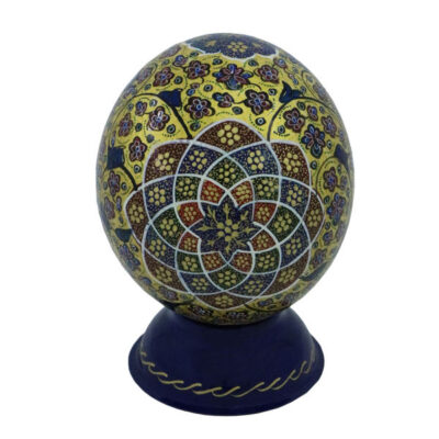 Persian Decorative Hand Painted Ostrich Egg Shell - Tazhib Bird