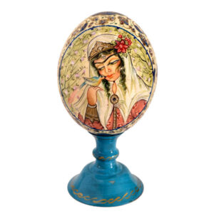 Persian Decorative Hand Painted Ostrich Egg Shell – Miniature
