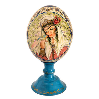 Persian Decorative Hand Painted Ostrich Egg Shell - Miniature