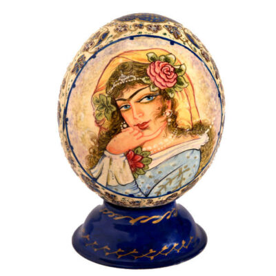 Persian Decorative Hand Painted Ostrich Egg Shell - Zan Qajar