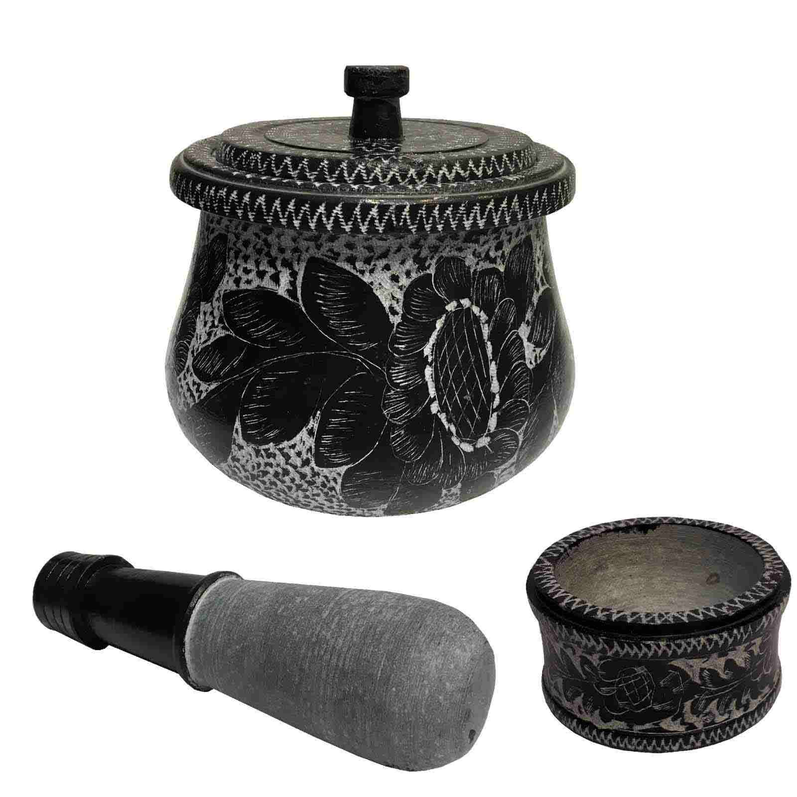 Persian Stone Dizi Pot with Lid for Cooking Abgoosht – Flower